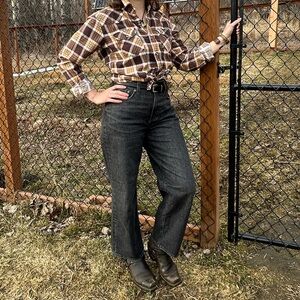 Madewell Perfect Vintage Wide-Leg Crop Jeans, Black